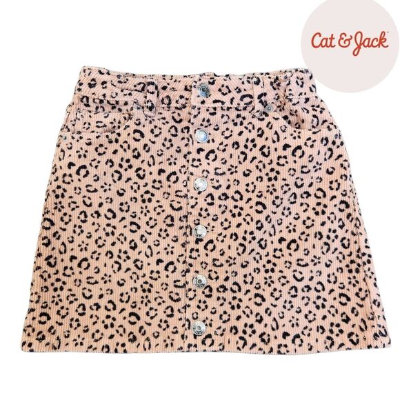 Cat & Jack Other - Target Cat & Jack Girls Brown Leopard Print Skirt Button Down Front Large 10/12